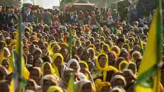Relatives of farmers who are believed to have died by suicide over debt issues, congregate during the ongoing protest against new farm laws, at Tikri Border (Photo by Amal KS/ Hindustan Times)(Amal KS/HT PHOTO) Relatives of farmers who are believed to have died by suicide over debt issues, congregate during the ongoing protest against new farm laws, at Tikri Border (Photo by Amal KS/ Hindustan Times)