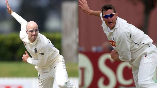 Jack Leach (L) and Ashley Giles. (Getty Images)