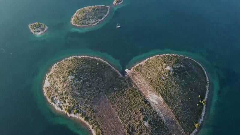 The Teatime sailing boat is seen near the Heart Island, Croatia, (via REUTERS)