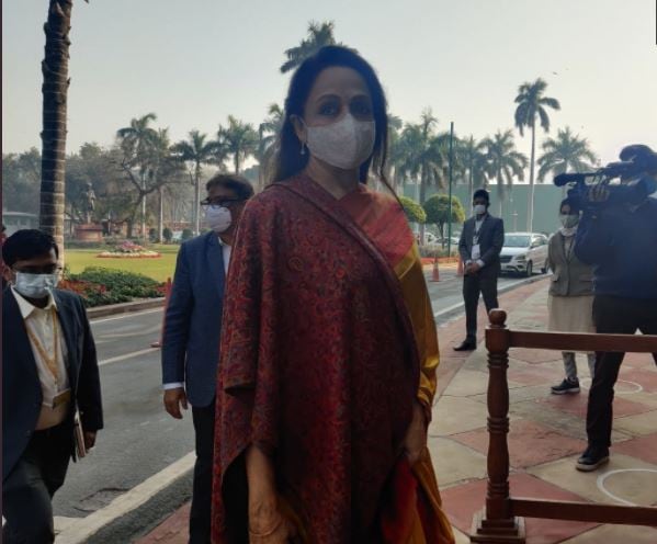 BJP MP Hema Malini has arrived at Parliament