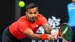 Melbourne: India's Sumit Nagal makes a backhand return to Lithuania's Ricardas Berankis during a tuneup tournament ahead of the Australian Open tennis championships in Melbourne, Australia, Monday, Feb. 1, 2021. AP/PTI(AP02_01_2021_000080A)(AP) Melbourne: India's Sumit Nagal makes a backhand return to Lithuania's Ricardas Berankis during a tuneup tournament ahead of the Australian Open tennis championships in Melbourne, Australia, Monday, Feb. 1, 2021. AP/PTI(AP02_01_2021_000080A)(AP)
