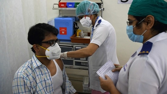 A healthcare worker gets Covid-19 vaccine at Nair Hospital, in Mumbai. (ANI File Photo) A healthcare worker gets Covid-19 vaccine at Nair Hospital, in Mumbai. (ANI File Photo)