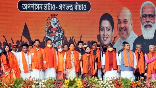 The Bharatiya Janata Party is planning to go on a course correction drive ahead of the crucial assembly polls in West Bengal. (PTI)