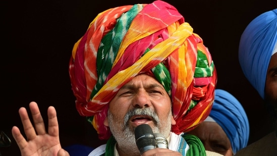 Bhartiya Kisan Union (BKU) spokesperson Rakesh Tikait is seen at Ghazipur border during the ongoing farmers' agitation against the Centre's farm laws. (PTI Photo) Bhartiya Kisan Union (BKU) spokesperson Rakesh Tikait is seen at Ghazipur border during the ongoing farmers' agitation against the Centre's farm laws. (PTI Photo)