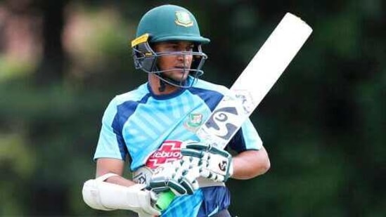 FILE - In this Monday, July 1, 2019 file photo, Bangladesh's Shakib Al Hasan waits to bat in the nets during a training session ahead of their Cricket World Cup match against India at Edgbaston in Birmingham, England. Shakib Al Hasan claimed 4-8 on his return to international cricket as Bangladesh made a winning start to the three-match ODI series by beating West Indies by six wickets in the opening game on Wednesday, Jan. 20, 2021. All-rounder Shakib was back after being given a two-year ban by the International Cricket Council in October 2019 for failing to report approaches from a bookmaker. (AP Photo/Aijaz Rahi, file) (AP) FILE - In this Monday, July 1, 2019 file photo, Bangladesh's Shakib Al Hasan waits to bat in the nets during a training session ahead of their Cricket World Cup match against India at Edgbaston in Birmingham, England. Shakib Al Hasan claimed 4-8 on his return to international cricket as Bangladesh made a winning start to the three-match ODI series by beating West Indies by six wickets in the opening game on Wednesday, Jan. 20, 2021. All-rounder Shakib was back after being given a two-year ban by the International Cricket Council in October 2019 for failing to report approaches from a bookmaker. (AP Photo/Aijaz Rahi, file) (AP)