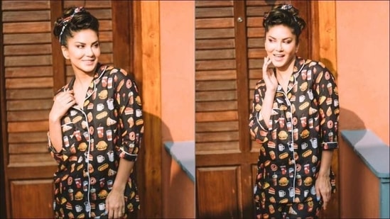 Sunny Leone’s snack time lounge wear makes work from home look quirky ...