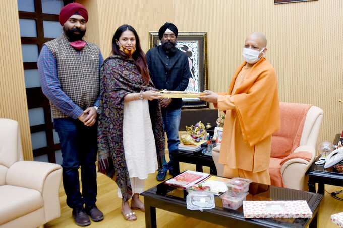 The law student thanked CM Adityanath for recognising her efforts by organising a month-long strawberry festival in Jhansi. (Photo@CMOfficeUP) The law student thanked CM Adityanath for recognising her efforts by organising a month-long strawberry festival in Jhansi. (Photo@CMOfficeUP)