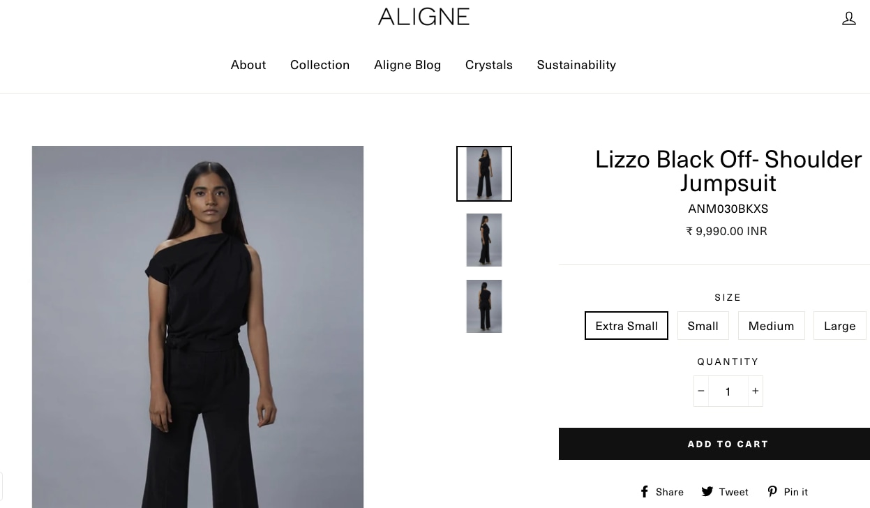 Kajol's jumpsuit is worth ₹9,990.(alignestudio.com) Kajol's jumpsuit is worth ₹9,990.(alignestudio.com)