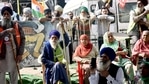 Farmers at the site during their ongoing protest against farm laws at Singhu border, in Delhi on Tuesday. (ANI Photo ) Farmers at the site during their ongoing protest against farm laws at Singhu border, in Delhi on Tuesday. (ANI Photo )