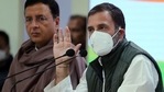 Congress leader Rahul Gandhi addresses media at AICC HQ in New Delhi on Wednesday. Party leader Randeep Surjewala also seen. (ANI Photo) Congress leader Rahul Gandhi addresses media at AICC HQ in New Delhi on Wednesday. Party leader Randeep Surjewala also seen. (ANI Photo)