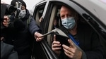 Peter Daszak, a member of the World Health Organization (WHO) team investigating the origins of the Covid-19 coronavirus, speaks to media upon arriving with other WHO members to the Wuhan Institute of Virology in Wuhan in China's central Hubei province on February 3, 2021. (AFP) Peter Daszak, a member of the World Health Organization (WHO) team investigating the origins of the Covid-19 coronavirus, speaks to media upon arriving with other WHO members to the Wuhan Institute of Virology in Wuhan in China's central Hubei province on February 3, 2021. (AFP)