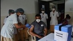The second phase of immunising frontline workers like police personnel and civic staff started on Thursday in Thane. (Praful Gangurde/HT Photo) The second phase of immunising frontline workers like police personnel and civic staff started on Thursday in Thane. (Praful Gangurde/HT Photo)