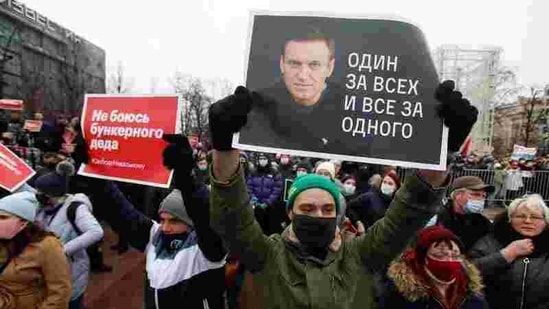 Western countries have urged Moscow to immediately free Alexei Navalny..(Reuters)