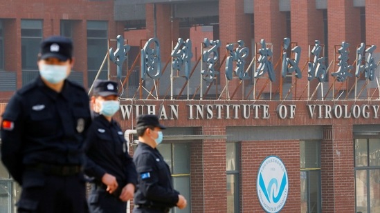 Security personnel keep watch outside Wuhan Institute of Virology during the visit by the World Health Organization (WHO) team tasked with investigating the origins of the coronavirus disease (COVID-19), in&nbsp;Wuhan.(REUTERS)