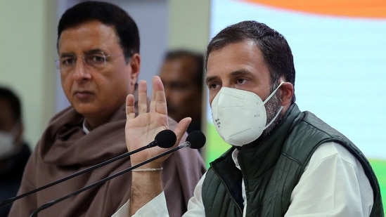 Congress leader Rahul Gandhi addresses media at AICC HQ in New Delhi on Wednesday. (ANI Photo) Congress leader Rahul Gandhi addresses media at AICC HQ in New Delhi on Wednesday. (ANI Photo)