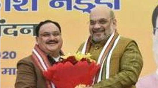 Amit Shah with BJP president JP Nadda . (File photo) Amit Shah with BJP president JP Nadda . (File photo)