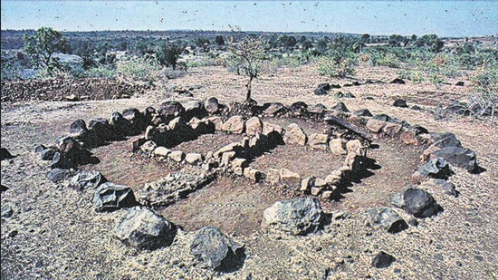 Excavated stone circle for representational purpose. (Dr HD Sankalia)