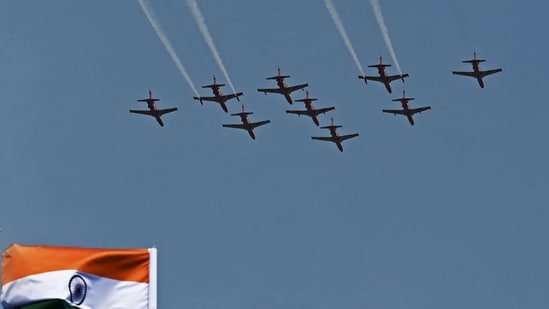 Organised every two years, Aero India is a platform for aerospace enthusiasts, prospective defence industries, aspirant start-ups and other stakeholders to participate and witness the advances in global defence and aerospace fields and interact with delegations and industries from across the globe.(AFP)