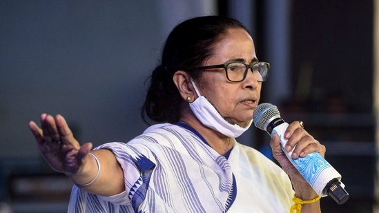 **EDS: IMAGE MADE AVAILABLE FROM CM OFFICE** Siliguri: West Bengal Chief Minister Mamata Banerjee speaks during inauguration of Uttarbango Utsab in Siliguri district, Monday, Feb. 1, 2021. (PTI Photo)(PTI02_01_2021_000290A) (PTI) **EDS: IMAGE MADE AVAILABLE FROM CM OFFICE** Siliguri: West Bengal Chief Minister Mamata Banerjee speaks during inauguration of Uttarbango Utsab in Siliguri district, Monday, Feb. 1, 2021. (PTI Photo)(PTI02_01_2021_000290A) (PTI)