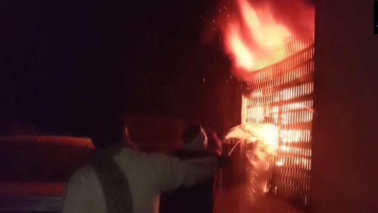Fire broke out at a godown in Bihar's Muzaffarpur (ANI Photo )