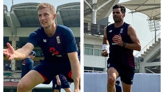 England captain Joe Root and pacer James Anderson train ahead of the India Tests in Chennai (ECB) England captain Joe Root and pacer James Anderson train ahead of the India Tests in Chennai (ECB)