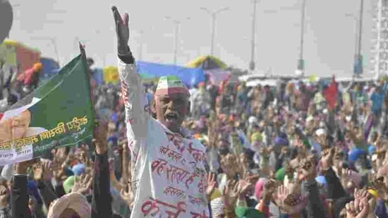 Farmers protesting against new farm laws near Ghazipur (Delhi-UP border) in New Delhi. (Sakib Ali /HT Photo) Farmers protesting against new farm laws near Ghazipur (Delhi-UP border) in New Delhi. (Sakib Ali /HT Photo)