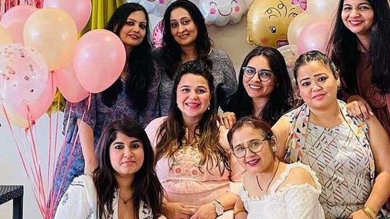 Gini Chatrath and Bharti Singh at the former's baby shower. Gini Chatrath and Bharti Singh at the former's baby shower.