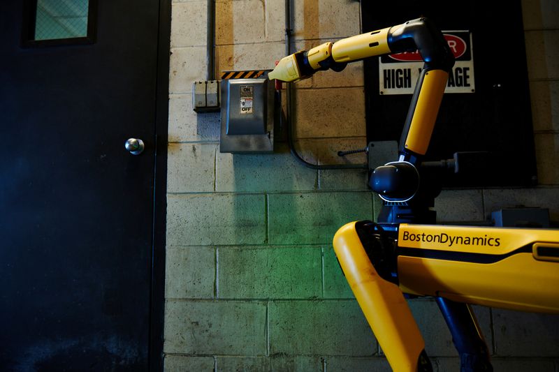 Boston Dynamics' four-legged robot Spot. (via REUTERS)