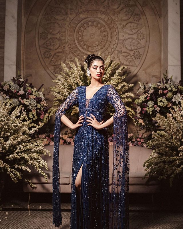 Modern bridal couture with a side of whimsical elegance. There’s nothing more glamorous than a cascading cape sleeve gown hand embellished with intricate sparking details. (Photo: Instagram/TheOhailaKhanOfficial) Modern bridal couture with a side of whimsical elegance. There’s nothing more glamorous than a cascading cape sleeve gown hand embellished with intricate sparking details. (Photo: Instagram/TheOhailaKhanOfficial)