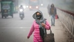 A woman out on a foggy winter morning at Kirti Nagar in New Delhi on January 12. (Sanchit Khanna / HT Photo) A woman out on a foggy winter morning at Kirti Nagar in New Delhi on January 12. (Sanchit Khanna / HT Photo)