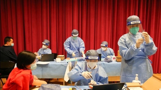 A vaccine drive against the coronavirus disease at China-Japan Friendship Hospital in Beijing, China on January 29. (Reuters file) A vaccine drive against the coronavirus disease at China-Japan Friendship Hospital in Beijing, China on January 29. (Reuters file)