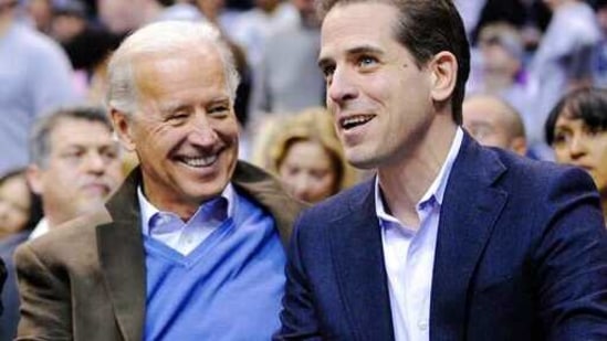 President Joe Biden and his son Hunter Biden appear at the Duke Georgetown NCAA college basketball game in Washington. (AP/ File photo) President Joe Biden and his son Hunter Biden appear at the Duke Georgetown NCAA college basketball game in Washington. (AP/ File photo)