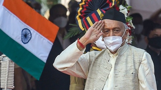 Mumbai: Maharashtra Governor Bhagat Singh Koshyari salutes after hoisting the National Flag in Mumbai. (PTI) Mumbai: Maharashtra Governor Bhagat Singh Koshyari salutes after hoisting the National Flag in Mumbai. (PTI)