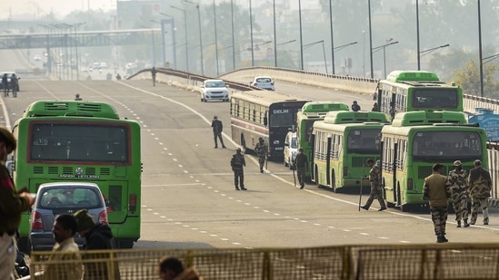 Till Thursday, of the total 576 buses, over 350 buses provided to police and para military personnel were returned to DTC. (PTI) Till Thursday, of the total 576 buses, over 350 buses provided to police and para military personnel were returned to DTC. (PTI)