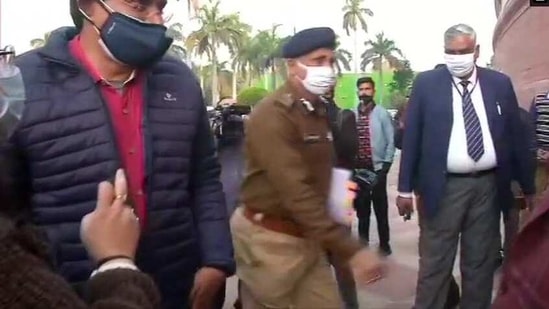Delhi Police Commissioner S N Shrivastava outside Parliament ahead of meeting with Amit Shah (ANI/Twitter) Delhi Police Commissioner S N Shrivastava outside Parliament ahead of meeting with Amit Shah (ANI/Twitter)