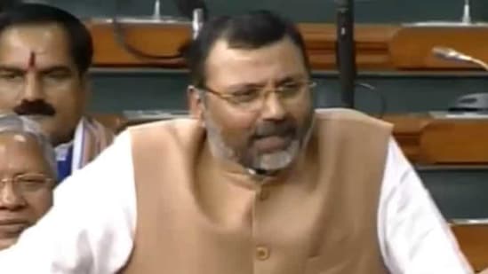 BJP MP Nishikant Dubey speaking in the Lok Sabha. BJP MP Nishikant Dubey speaking in the Lok Sabha.