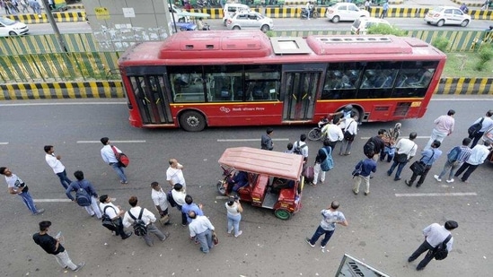 The low-floor DTC buses have been extensively used for movement of police and paramilitary personnel for deployment in various parts of the city. (Sunil Ghosh/HT Archive) The low-floor DTC buses have been extensively used for movement of police and paramilitary personnel for deployment in various parts of the city. (Sunil Ghosh/HT Archive)