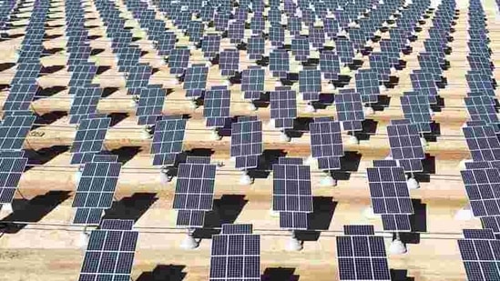 The 750-MW solar power station, which will be spread over nearly 1,500 hectares, will be the world’s largest solar power plant at a single location. (Photo for representation) The 750-MW solar power station, which will be spread over nearly 1,500 hectares, will be the world’s largest solar power plant at a single location. (Photo for representation)