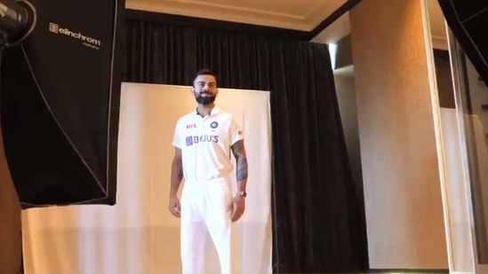 Virat Kohli during the shoot. (BCCI) Virat Kohli during the shoot. (BCCI)