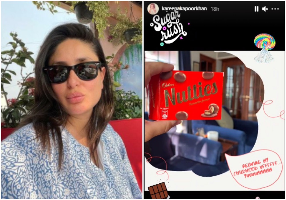 Kareena shared a picture of Nutties and said she was having a sugar rush. Kareena shared a picture of Nutties and said she was having a sugar rush.