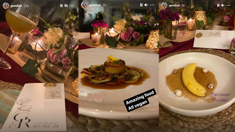 Genelia D'Souza shared a glimpse of the evening arrangement. Genelia D'Souza shared a glimpse of the evening arrangement.