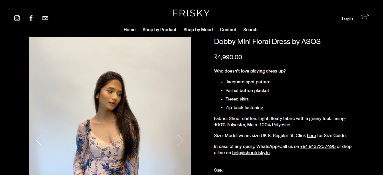 Sara Ali Khan's mini floral dress from Frisky (shopfrisky.in)