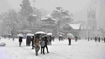 Visitors out at the Ridge during fresh snowfall in Shimla, Himachal Pradesh on February 4. Shimla received a spell of fresh snowfall on February 4 morning, bringing cheer to tourists, hoteliers and apple growers. However, it also brought life in the higher altitude regions of the state including the capital to a grinding halt. Visitors out at the Ridge during fresh snowfall in Shimla, Himachal Pradesh on February 4. Shimla received a spell of fresh snowfall on February 4 morning, bringing cheer to tourists, hoteliers and apple growers. However, it also brought life in the higher altitude regions of the state including the capital to a grinding halt.