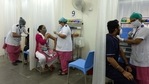 Covid-19 vaccine shots being administered to people at Nair Hospital. (Satish Bate/HT Photo) Covid-19 vaccine shots being administered to people at Nair Hospital. (Satish Bate/HT Photo)