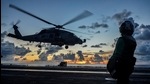 A file photo of an MH-60R Sea Hawk helicopter launching during flight operations aboard the US Navy aircraft carrier USS Ronald Reagan in the South China Sea on July 17, 2020. (Reuters) A file photo of an MH-60R Sea Hawk helicopter launching during flight operations aboard the US Navy aircraft carrier USS Ronald Reagan in the South China Sea on July 17, 2020. (Reuters)