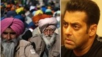 Salman Khan has reacted to the ongoing farmers' protests and the farm laws. (Left: Photo by Biplov Bhuyan/ Hindustan Times) Salman Khan has reacted to the ongoing farmers' protests and the farm laws. (Left: Photo by Biplov Bhuyan/ Hindustan Times)