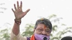 BJP National General Secretary Kailash Vijayvargiya during a public meeting in Midnapore district.(PTI)