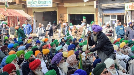Farmers at Tikri Border during their ongoing protest against farm law, in New Delhi. (ANI Photo) Farmers at Tikri Border during their ongoing protest against farm law, in New Delhi. (ANI Photo)