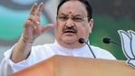  **HANDOUT PHOTO MADE AVAILABLE FROM BJP OFFICE ON Feb. 4, 2021**Thrissur: BJP National President JP Nadda addresses a public meeting in Thrissur, Thursday, Feb. 4, 2021. (PTI Photo)(PTI02_04_2021_000322B)(PTI)