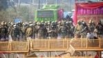 Security deployment at Delhi's border areas during farmers' three-hour 'chakka jam' on Saturday. (HT/Sanchit Khanna) Security deployment at Delhi's border areas during farmers' three-hour 'chakka jam' on Saturday. (HT/Sanchit Khanna)